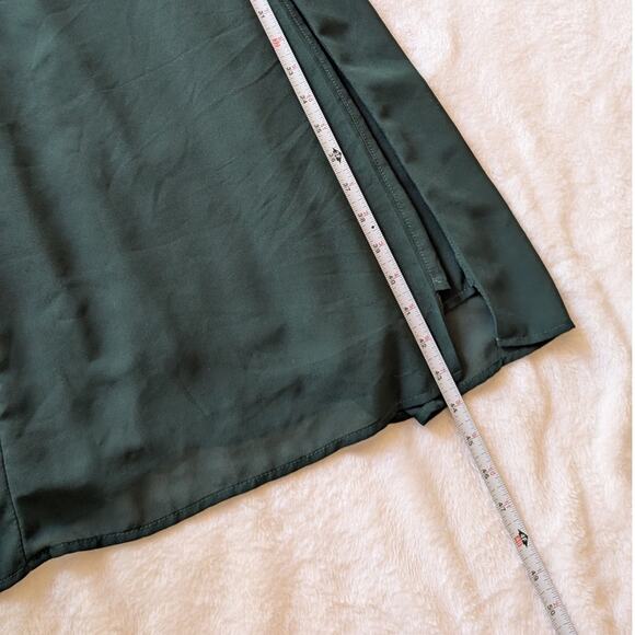 OMi + Studio Hunter Green Tie Spaghetti Straps Front Slit Midi Dress, size L - Picture 4 of 9